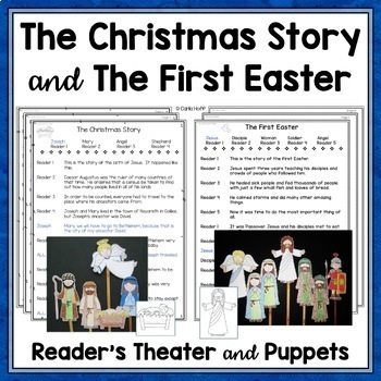 Preview of THE NATIVITY and THE FIRST EASTER Reader's Theater Scripts, Puppets & Headbands