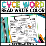 CVCE Word Read Write and Color Printable Fluency Practice Pages