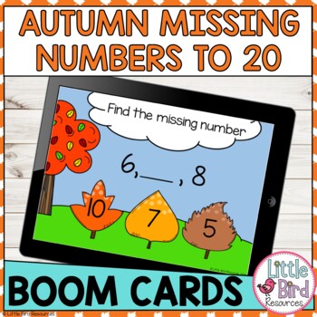Preview of Fall Missing Numbers Boom Cards | Counting On 1 - 20