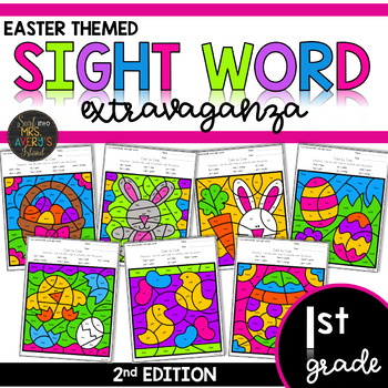 Preview of Color by Sight Word | Easter Theme | Spring Activities | First Grade Sight Words