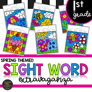 Preview of Color by Sight Word | Spring Activities | First Grade Sight Words
