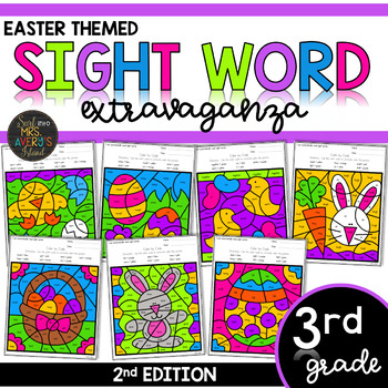 Preview of Third Grade Color by Code Sight Words | Easter Activities | Spring Activities