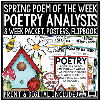Digital Spring Poetry Reading Comprehension Passages: Poem of the Week