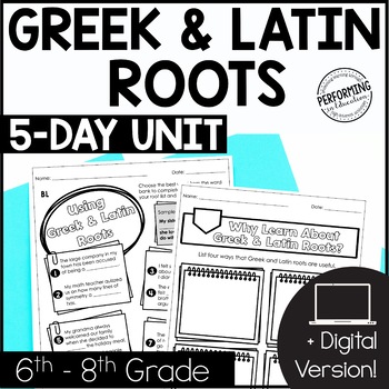 Preview of 6th-8th Grade Greek & Latin Roots | 5 Day Unit | Middle School Reading Lessons