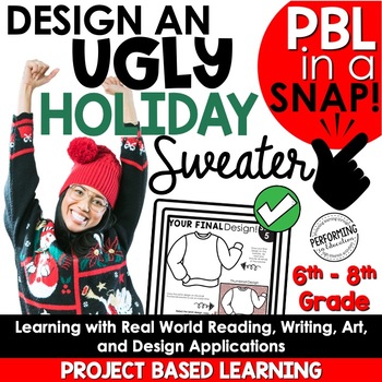 Preview of Ugly Sweater Christmas Project | December Reading Activity 6th, 7th, 8th