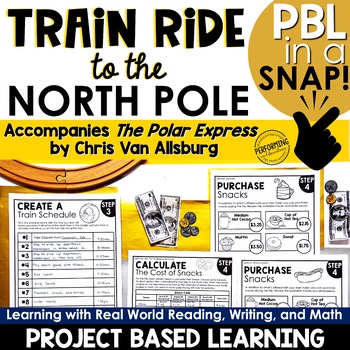 Preview of Train Ride to the North Pole Christmas PBL | Polar Express Companion For 3rd-5th