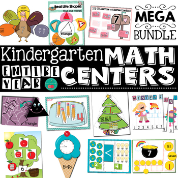 Preview of Kindergarten  Math Centers for the Entire Year