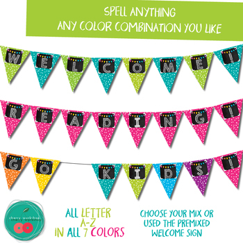 Chalkboard Brights Welcome Banner by Cherry Workshop | TpT