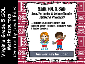 Preview of 5th Grade VA SOL 5.8ab Squares & Rectangles Bundle