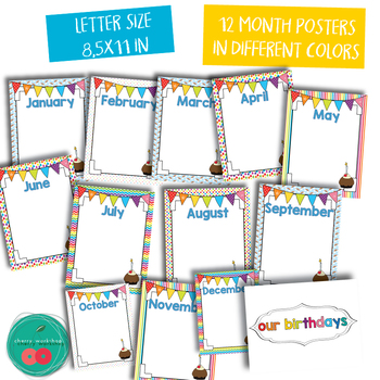 Rainbow Birthday Posters by Cherry Workshop | Teachers Pay Teachers