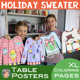 Holiday Sweater Coloring Pages | Ugly Sweater Table Poster