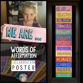 Preview of Inspirational, Collaborative Words of Positive Affirmations Poster