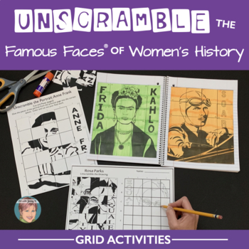 Preview of Unscramble the Famous Faces® of Women's History | Women's History Month Activity