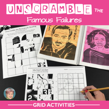 Preview of Unscramble the Famous Failures — Grid Activities | Great Growth Mindset Activity