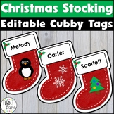 Editable Christmas Cubby Name Tags | Christmas Stocking Lo