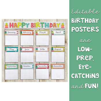 Cactus Classroom Decor: Birthday Poster Set by The Seeds We Sow | TPT