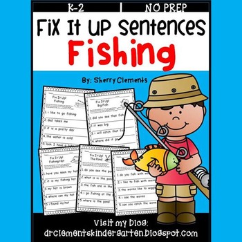 Preview of Summer Writing | Fix It Up Sentences | Fishing | Capitalization and Punctuation