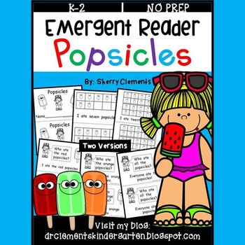 Preview of Summer Popsicles Emergent Reader | Number Words | Ten Frames