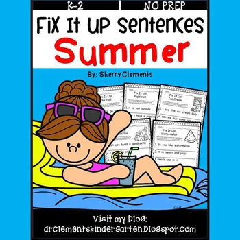 Preview of Summer Writing | Fix It Up Sentences | Capitalization and Punctuation