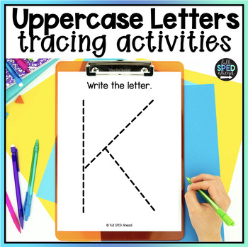 Preview of Tracing Alphabet Uppercase Letters Fine Motor Skills Centers Special Education
