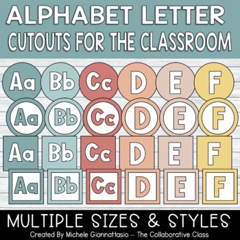 Preview of Alphabet Letter Cutout Labels for Word Wall or Bins | Boho