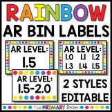 Rainbow Accelerated Reader EDITABLE Book Bin Labels (AR Labels)