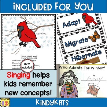 Download Animals In Winter: Songs & Rhymes by KindyKats | TpT