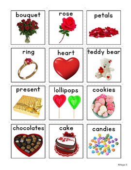 Valentine`s Day Speech Therapy Vocabulary Cards | Autism Visuals Dollar ...