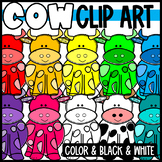 Cute & Colorful Rainbow Cow Clip Art