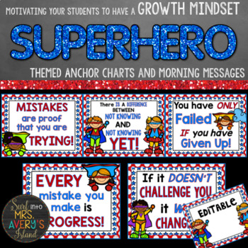 Preview of Superhero Themed Growth Mindset Bundle