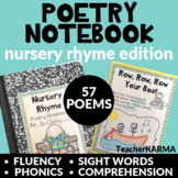 Poetry Notebook Nursery Rhymes KIT, 57 Poems, Intervention RTI