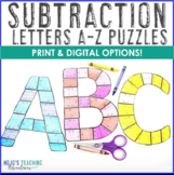 SUBTRACTION A-Z Puzzles | Use for Back to School Bulletin 