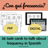 Spanish adverbs of FREQUENCY frecuencia TASK CARDS pdf and
