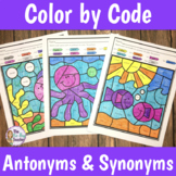 Synonyms and Antonyms Color by Code Worksheets