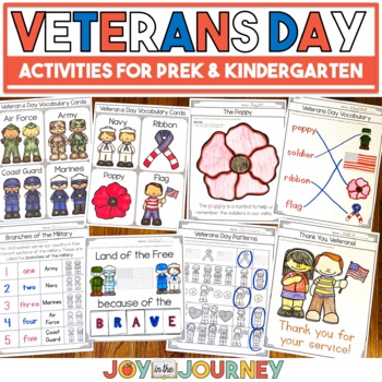 Preview of Veterans Day Activities for Preschool and Kindergarten