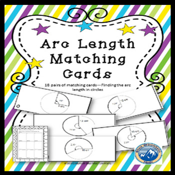 Preview of Arc Length Matching Card/ Sorting Card Set
