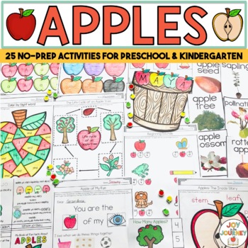 Preview of Apple Unit: No-Prep Preschool & Kindergarten Activities