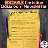 Christian Classroom Newsletter (EDITABLE)