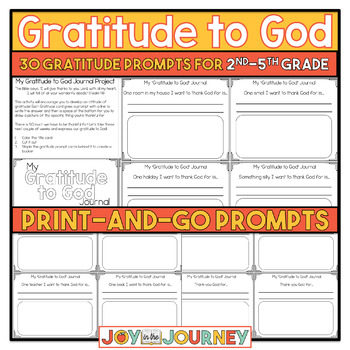 Gratitude to God Journal (2nd-5th grade) | TpT