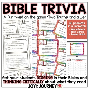 Preview of Bible Trivia Game | Print and Digital