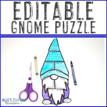 Preview of EDITABLE Gnome Craft | Great for Garden Classroom Decor or Bulletin Board