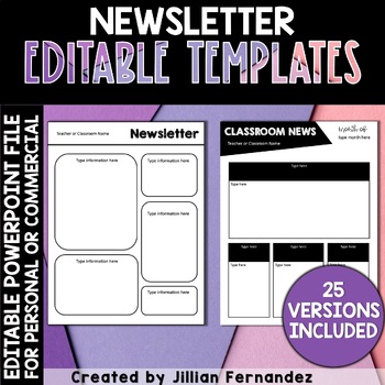 Preview of Newsletter Templates | TPT Seller Templates