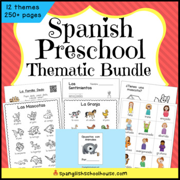 Preview of Preschool Spanish Vocabulary Bundle