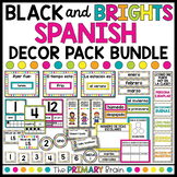 Black and Brights Spanish Classroom Decor Pack Bundle