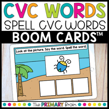 Preview of CVC Boom Cards™ Distance Learning - CVC Word Spelling
