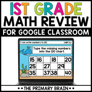 Preview of Digital First Grade Math Review for Google Slides | End of the Year Games