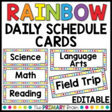 Rainbow Daily Schedule Cards Editable