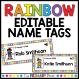 Rainbow Name Tags EDITABLE