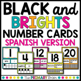 Black and Brights Spanish Number Card Posters from 1-20