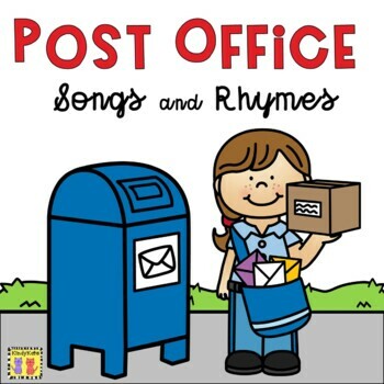Preview of Post Office Circle Time Songs, Rhymes, Beginning Letter Writing, Mailing Letters